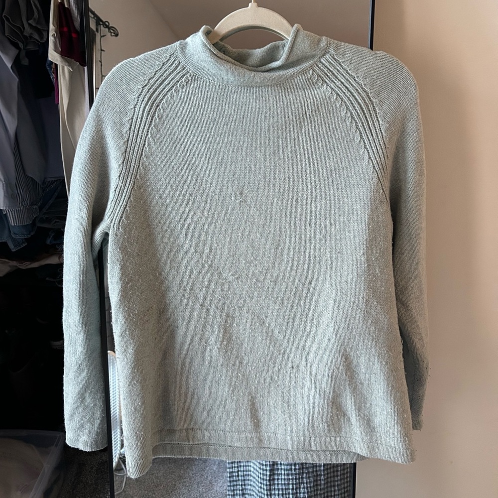 Jcrew Mockneck Light Blue Wool Sweater